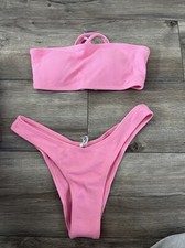 Zaful Womens Cheeky Bikini Swimsuit Light Pink 2 Pieces Size 6