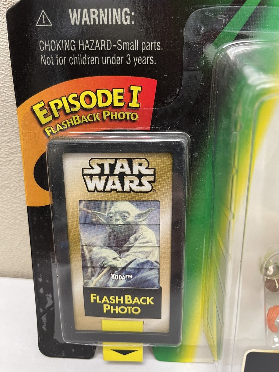Hasbro 1998 Yoda Star Wars w/ Cane & Boiiing Pot. Flash Back Photo