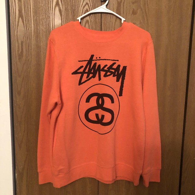 stussy orange sweatshirt
