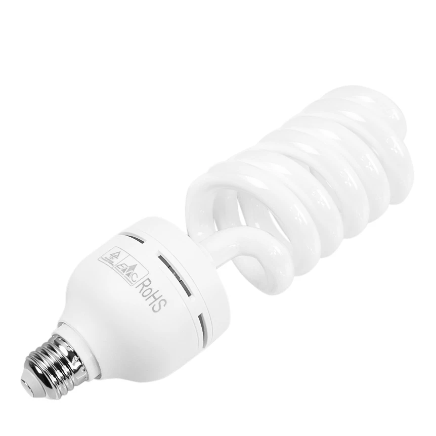 65W Daylight Fluorescent Spiral Light Bulb 6500K 110V White Studio Light 4 Pack - Image 3 of 4