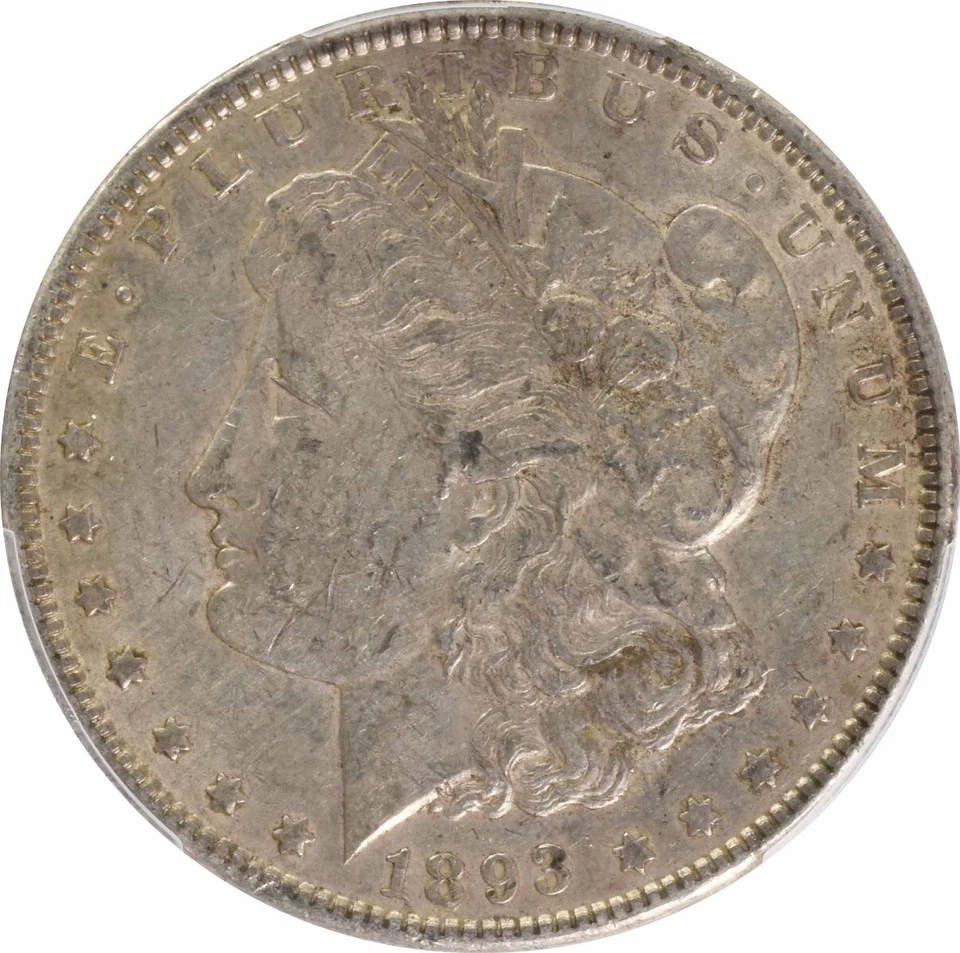 1893 Morgan Silver Dollar AU50 PCGS - Image 3 of 4