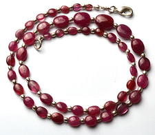 COLLIER PÉPITES LISSES SAPHIR ROSE NATUREL 95 CT 18" DE QUALITÉ SUPÉRIEURE 3 ...