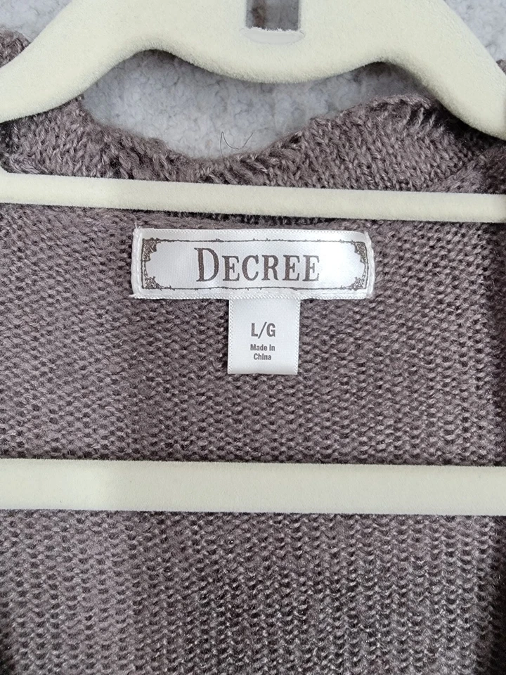 Cardigã boho marrom crochê frente aberta decreto cachoeira manga longa  - Imagem 3 de 4