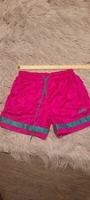RARE Vintage 90s MITRE Pink Nylon Soccer Shorts YOUTH LARGE Elastic Waist