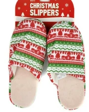 Men's Slippers Size LARGE 11-12 Soft & Cozy Christmas Themed Slip On Slippers