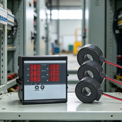 220V Dreiphasen Digital Amperemeter mit 3 für industrielles Energiemanagement