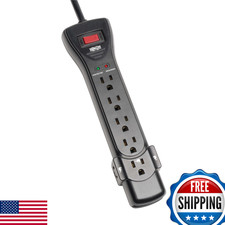 Eaton Tripp Lite Series Super7B Flat Plug Power Strip Surge Protector 7 Outlets