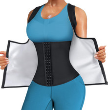 Sauna Suit for Women Sweat Waist Trainer Zipper Vest Cincher Body Shaper Corset