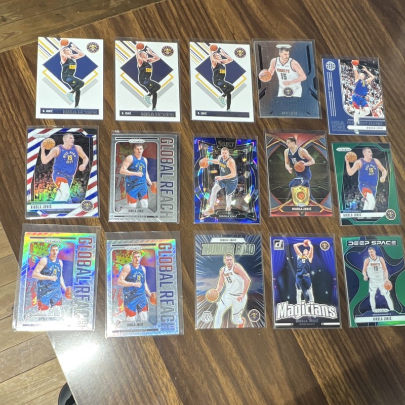 Panini Nikola Jokic 15 Card Lot NBA Hoops Select Donruss Denver Nuggets NBA 202…