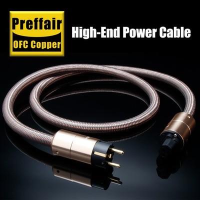 Preffair EU Schuko OFC Copper HiFi Audio Power Cable AC Mains Supply Cord
