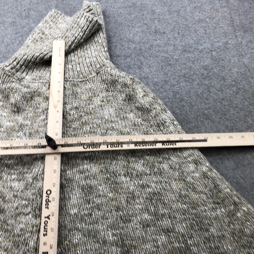 Lucky Brand Sweater Womens Medium Large Gray Knit Wool Mohair Blend Button Cape - Picture 9 of 10