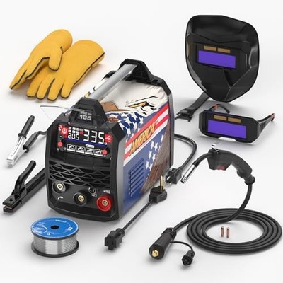 135Amp MIG Welder 110V/220V Dual Voltage, Portable Flux Core MIG/Lift
