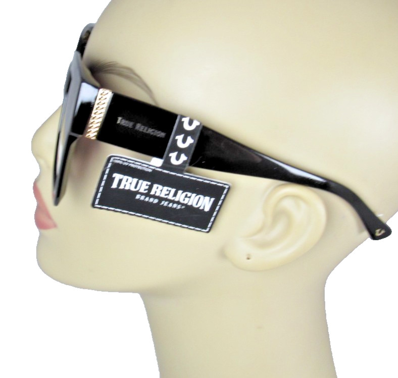 TRUE RELIGION Glossy Black Oversized Square Sunglasses TR57992-1B-GS2 thumbnail 2