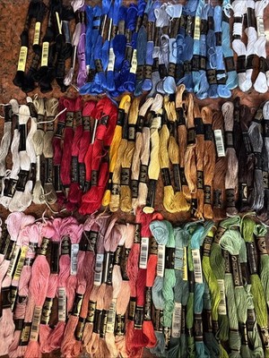 Lot Almost 100 DMC Embroidery Floss Thread Great Assortment New And Partial