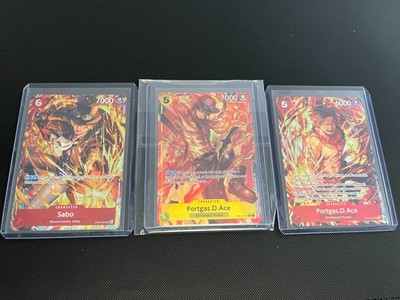 One Piece Lot Ace/Sabo OP05-007/PRB02-018/ST15-005