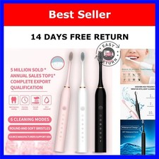 Sonic Electric Toothbrush Adults USB Rechargeable 6 Modes IPX7