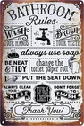 Funny Bathroom Decor Vintage Rules Metal Tin Sign for metal tin sign