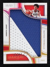 2022-23 Panini Immaculate Jersey Number 11/13 Matisse Thybulle Jumbo Patch 12po