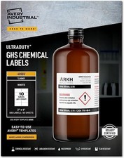 UltraDuty GHS Chemical Labels for Laser Printers 2x4in labels White 500/BX - 5EA