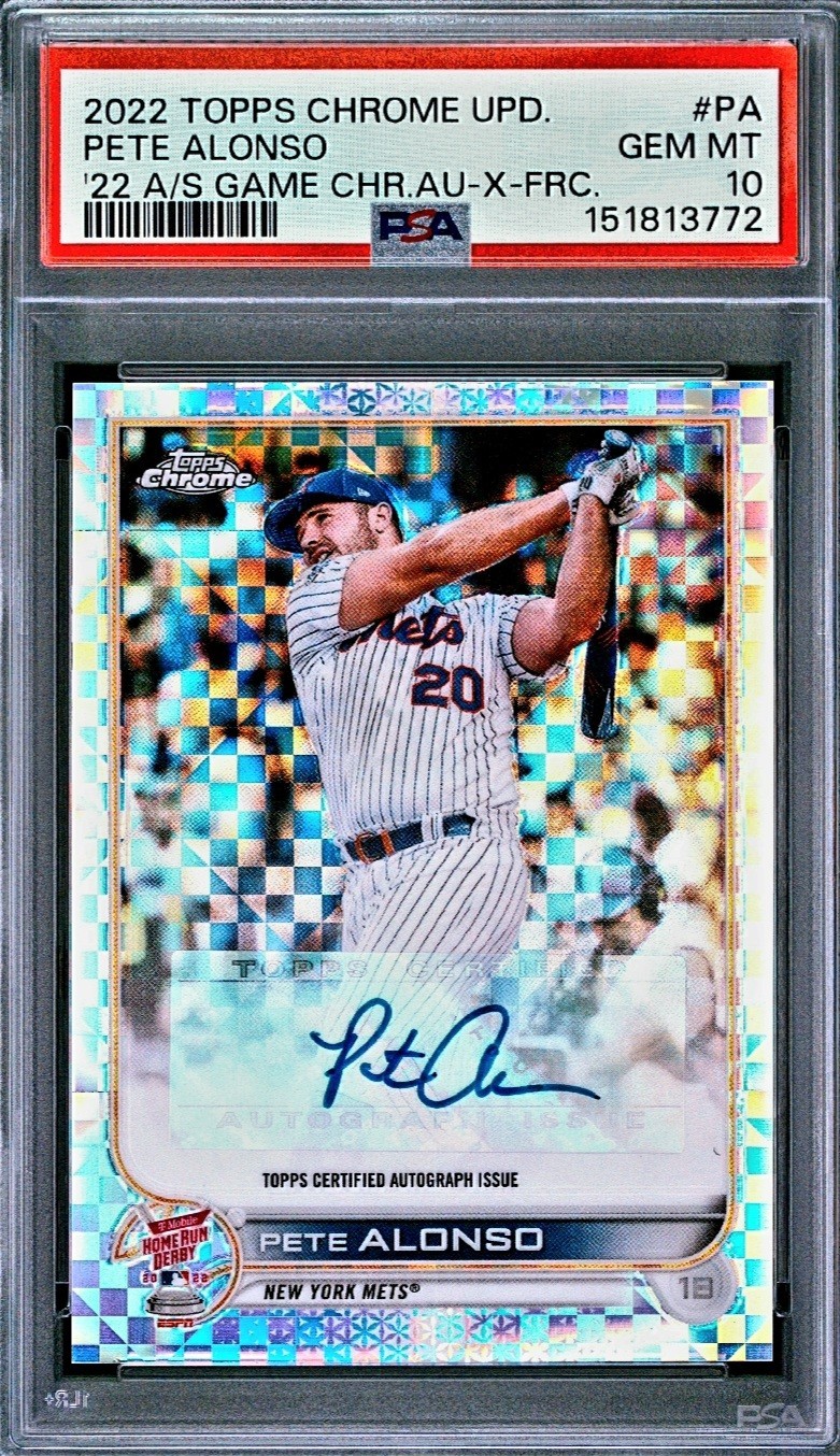 2022 TOPPS CHROME UPDATE ALL-STAR GAME AUTO PETE ALONSO X-FRACTOR #ASGA-PA /125 view 1