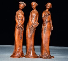 Three Exquisite Small Leaf Boxwood Ornaments for Beautiful Women