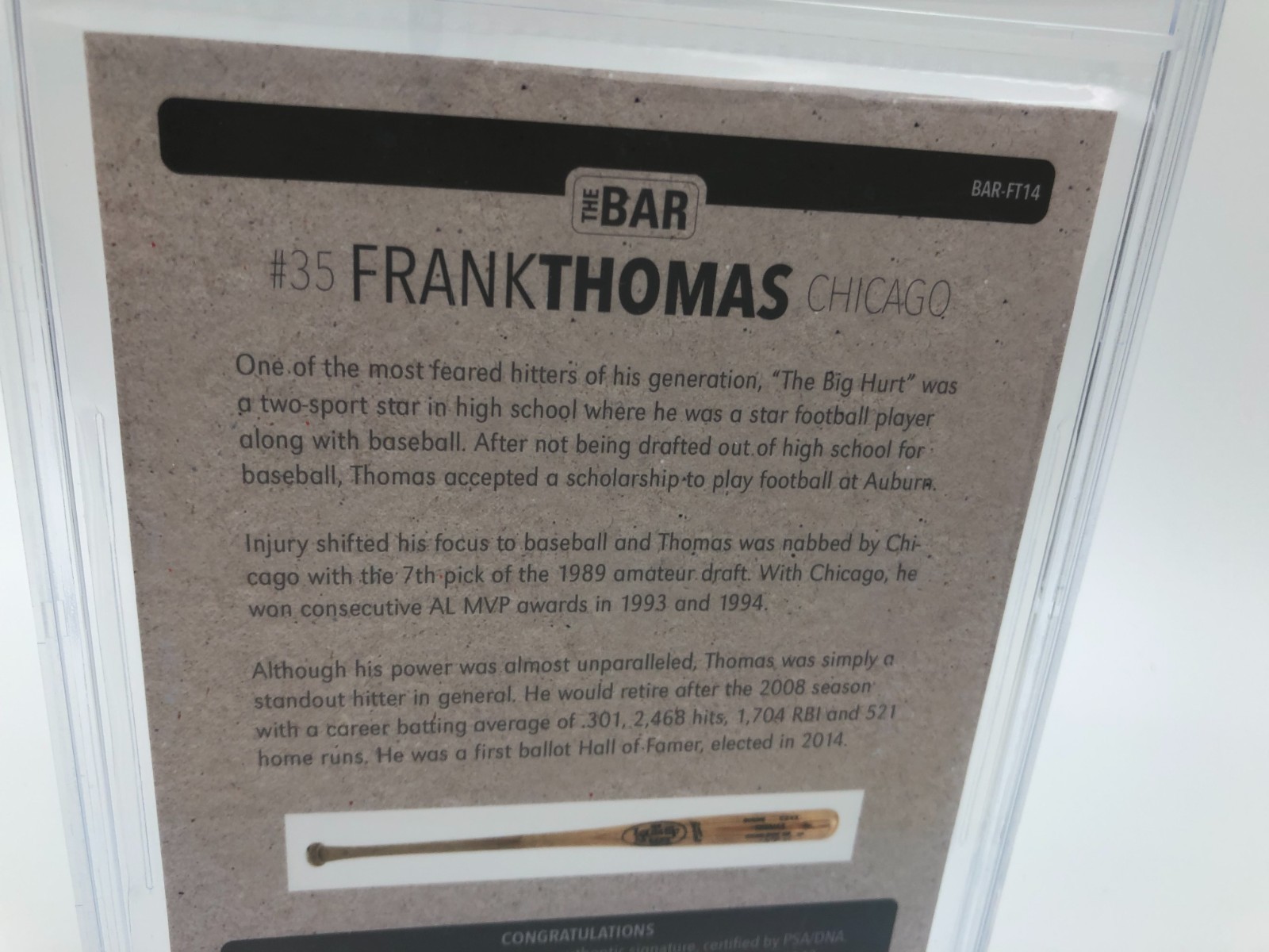 FRANK THOMAS BAT AUTO RARE/5 Card 2016 THE BAR GOLD Edition PSA BECKETT 9.5 10 view 14