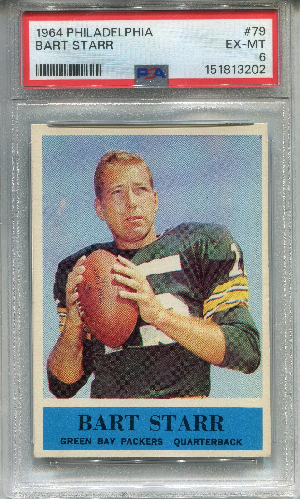 1964 Philadelphia #79 Bart Starr PSA 6 EX-MT Green Bay Packers