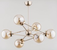 Kronleuchter 6X40W/E14 IP20 Antikes Gold Bernstein Modern
