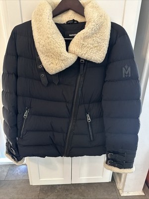 Mackage Fur Trimmed Down Biker Jacket SZ Large
