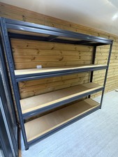 8x Heavy Duty Metal Shelving Bay Industrial Boltless 177x200x45cm Graphite Grey