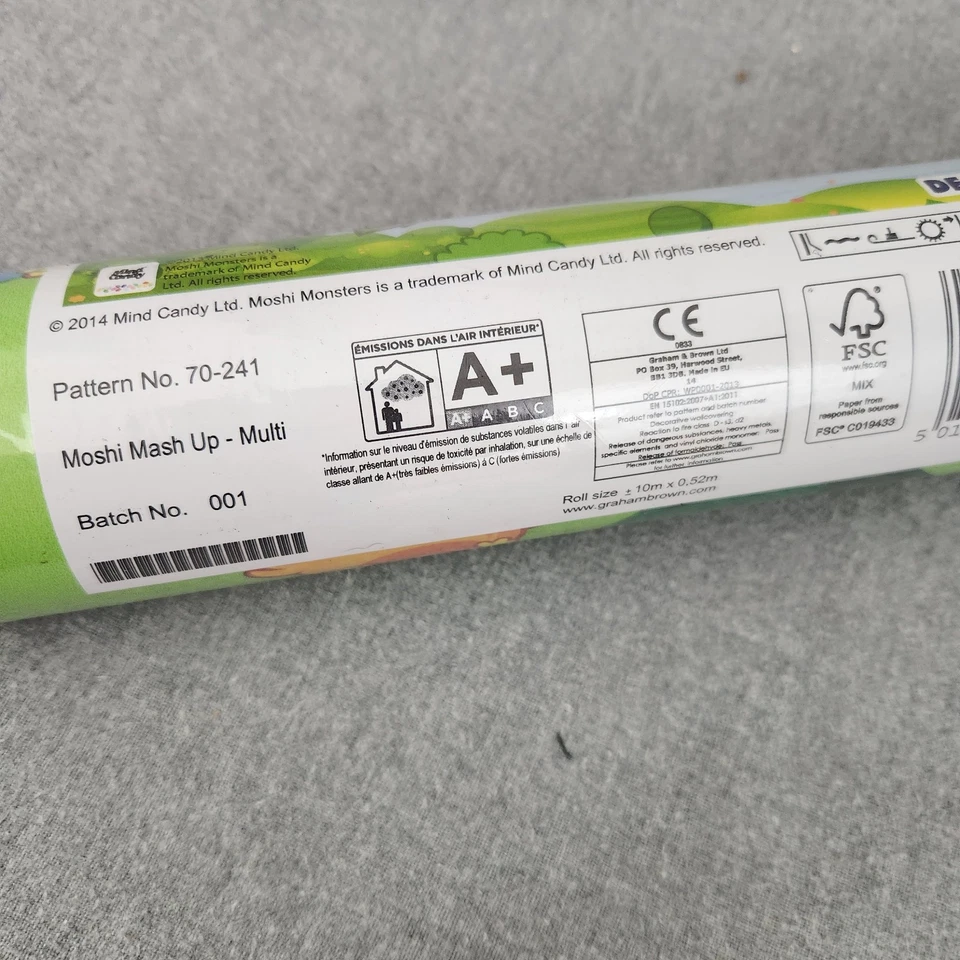 Graham &Brown Moshi Monsters Mash Up 壁纸卷 10 米 x.52 米 2014 Pttrn 70-241 — 第 3/4 张图片
