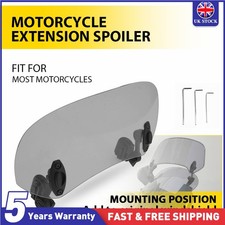 Motorcycle Windshield Extension Spoiler Wind Deflector with Adjustable Clip 1PCS