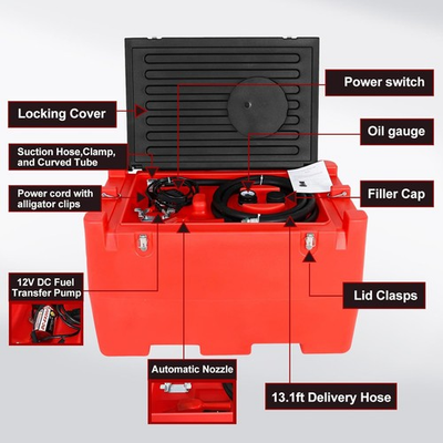 #ad #ad Portable Fuel Tank 50 Gallon 12V 8GPM Electric Transfer Pumpamp;Auto Fueling Nozzle $504.40