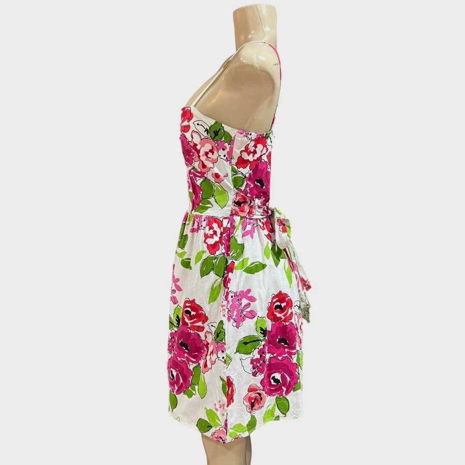 复古禁忌花卉娃娃棉混纺连衣裙无袖细肩带 M 码 — 第 2/4 张图片