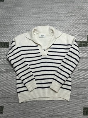 Wilfred Sweater Womens Xxs White Blue Wool Knit Pullover 