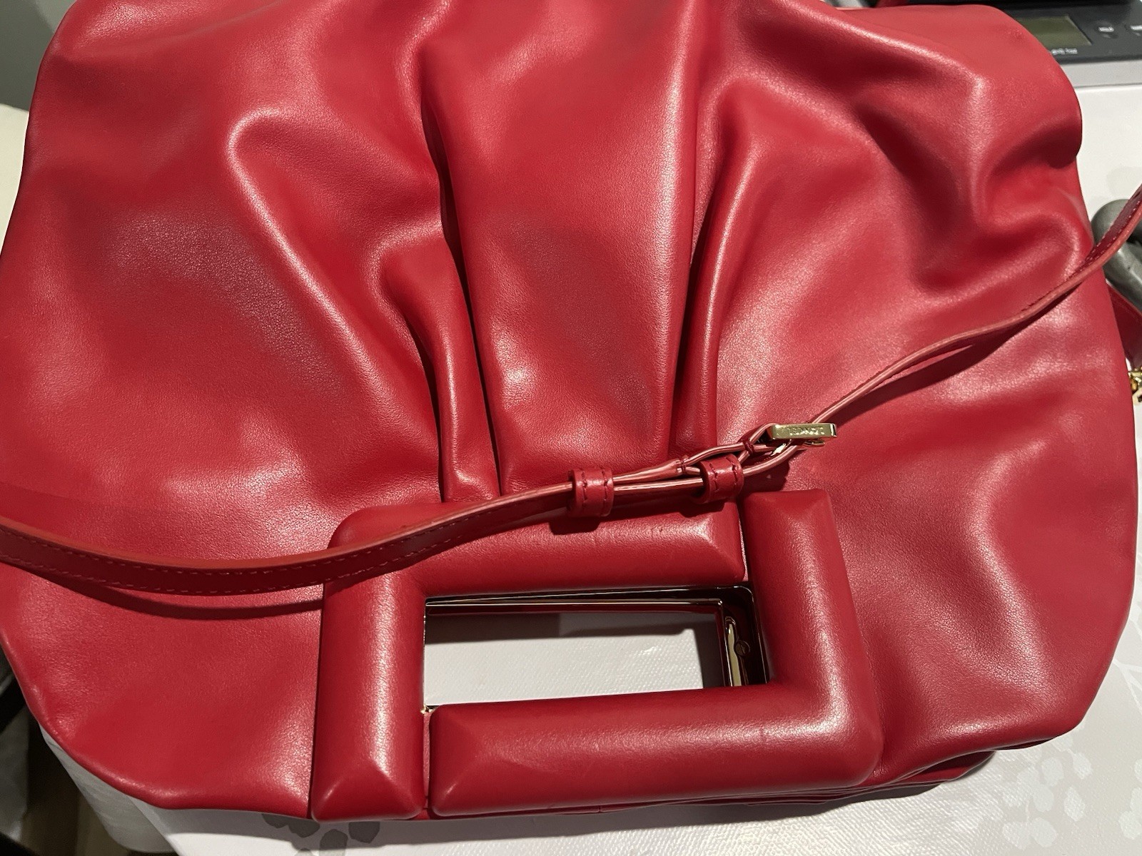 Lancel Paris 100% Leather Cocoon Bag Wine Red Italy Shoulder