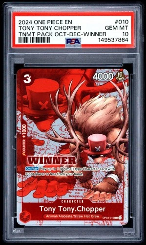 One Piece Tony Tony Chopper TNMT OCT-Dec Winner OP04-010 PSA 10 Gem Mint