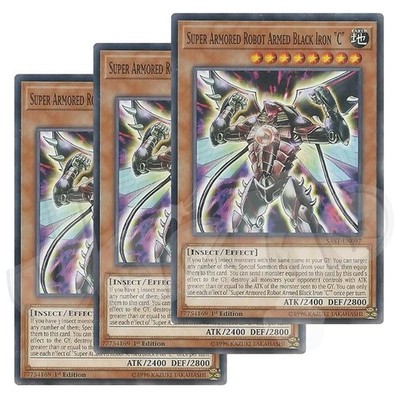 Yugioh Super Armored Robot Armed Black Iron ''C'' x 3 - 1st Edition LP - Free Holo