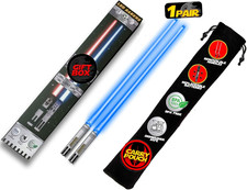 LED Light-Up Sushi Chopsticks - Blue - 1 Pair - Reusable Dishwasher Safe