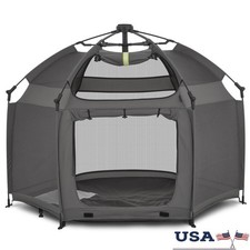 Pop Up Children Playpen Portable Safety Mesh Lightweight Zipper Gate Toddler Fun