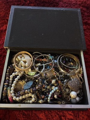 Mystery Jewelry Junk Box! 6-7 Lbs Inc Box Beads, Gold Silver Tones, Possible 925