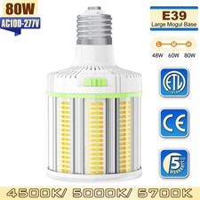  400W Equiv , E39 Mogul Base, 80W LED Corn Light Bulb Warehouse Adjuatable CCT