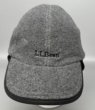LL Bean Mens S/M Gray Polyester Baseball Hat with Ear Flaps