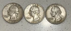 Washington Quarter Lot of 3, $0.75 FV, Nice Silver Coins, 0.543 Ozt ASW