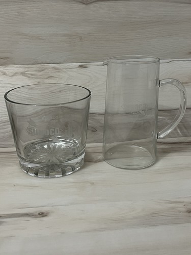 1994 Sunoco Glass Ice Bucket & Pitcher Advertising 100 Years Sun Oil Toledo Ohio