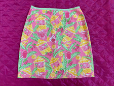 Lilly Pulitzer White Label "Juice Bar" Tiki Tropical Skirt - Size 6