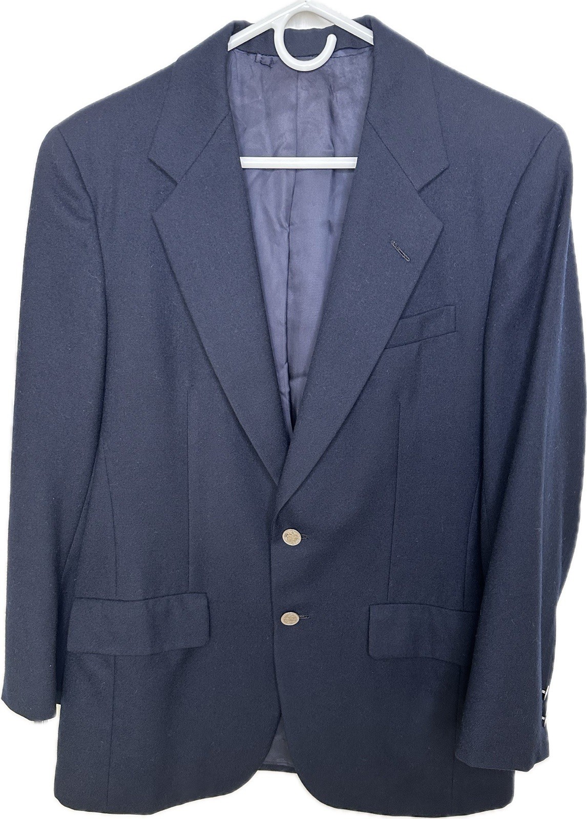 Hickey Freeman Canterbury Wool Blazer Sport Jacket 40R Navy Blue