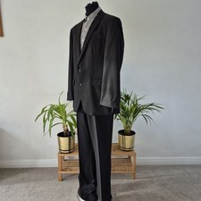 Baumler Evolution Charcoal Pinstripe Suit 45.5S W40 L30 Wool Business Suit