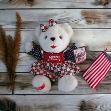 Red, White, Blue Girl Liberty Bear Stuffed Bear by DanDee International 1998
