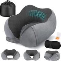 Nackenkissen, Reisekissen, Memory Foam, Verstellbar, Tragbar, Flugzeugkissen